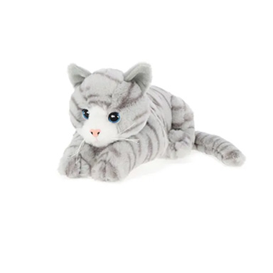 SIVA PRUGASTA MACA (ležeća) – plišana igračka - KEEL TOYS, UK